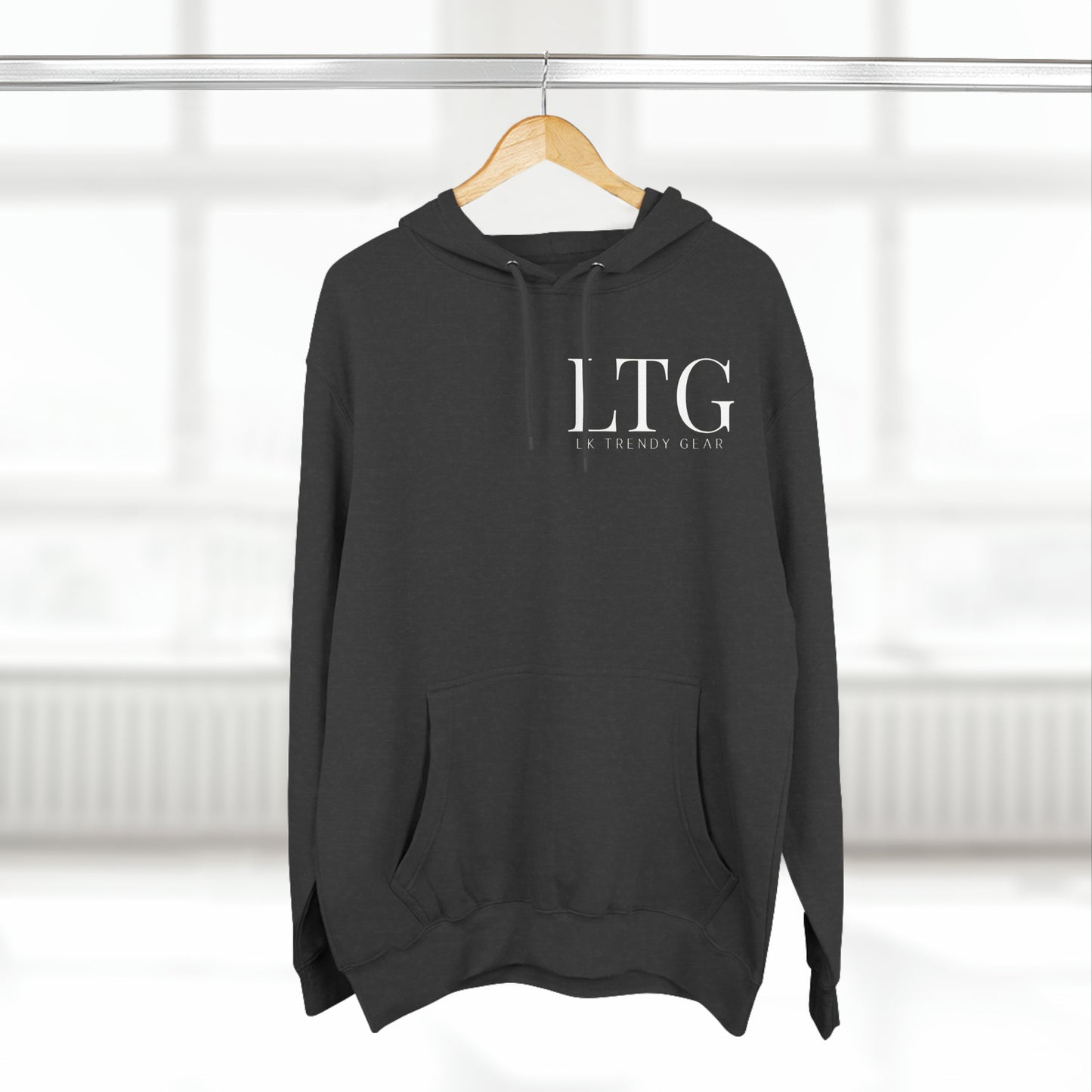 LK trendy Three-Panel Fleece Hoodie with small chest logo