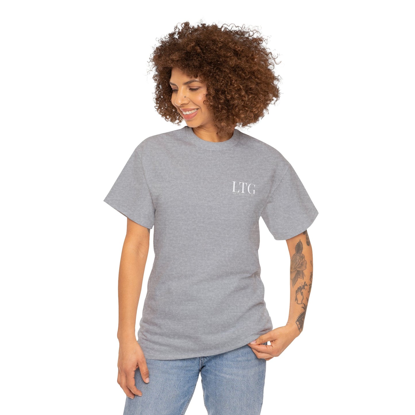 LK Trendy Unisex Heavy Cotton Tee with small logo