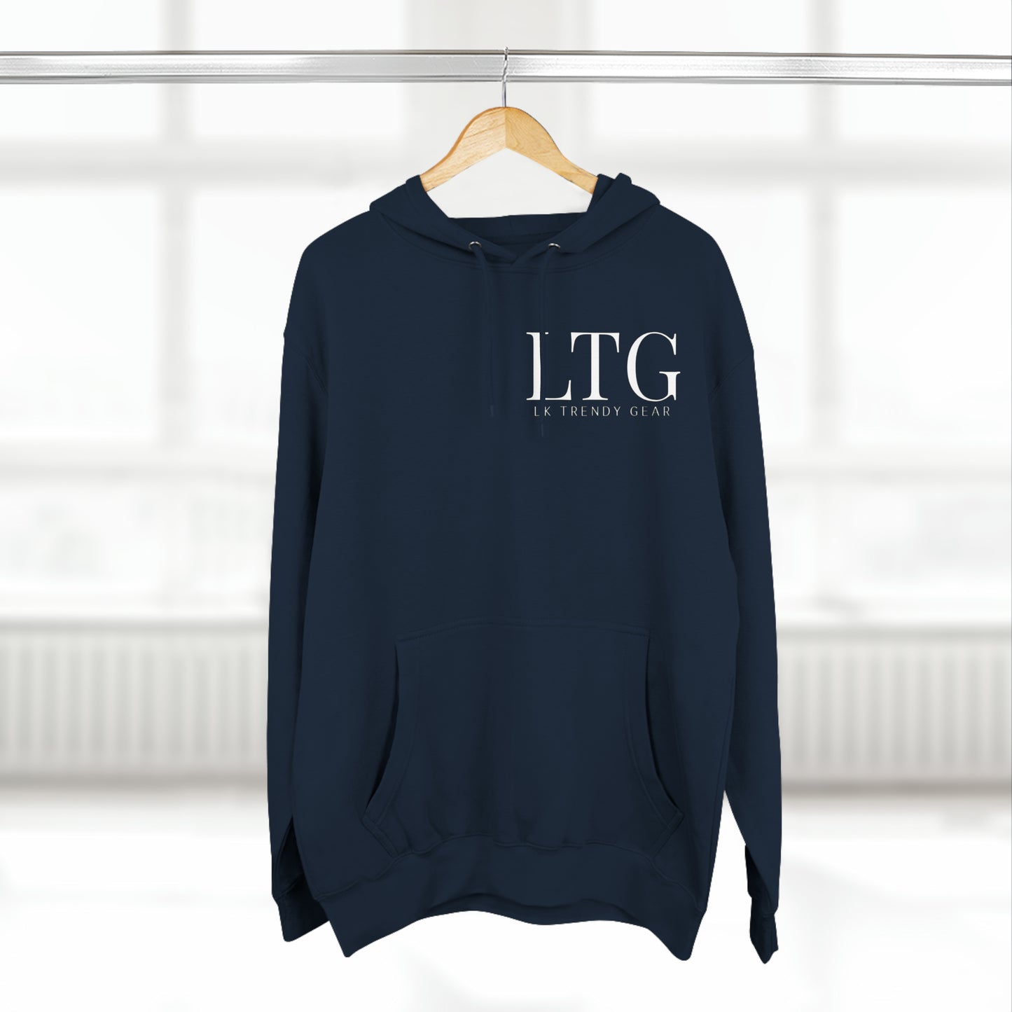 LK trendy Three-Panel Fleece Hoodie with small chest logo