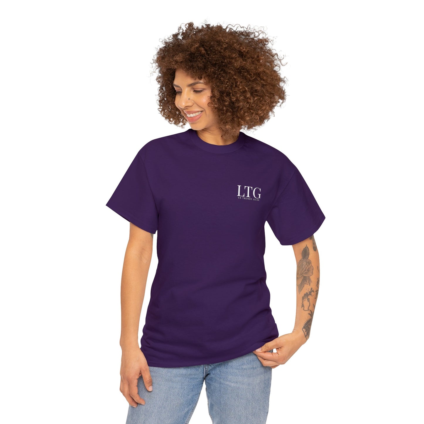 LK Trendy Unisex Heavy Cotton Tee with small logo