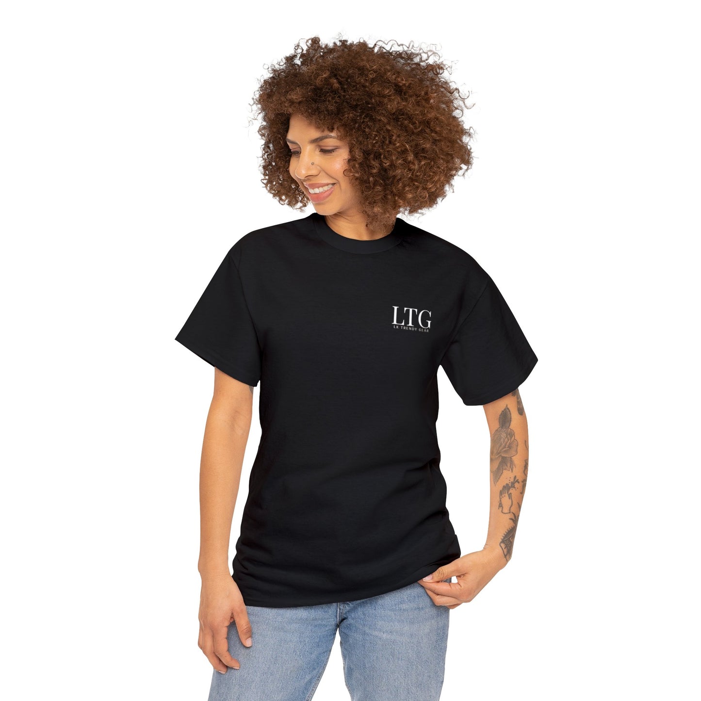 LK Trendy Unisex Heavy Cotton Tee with small logo