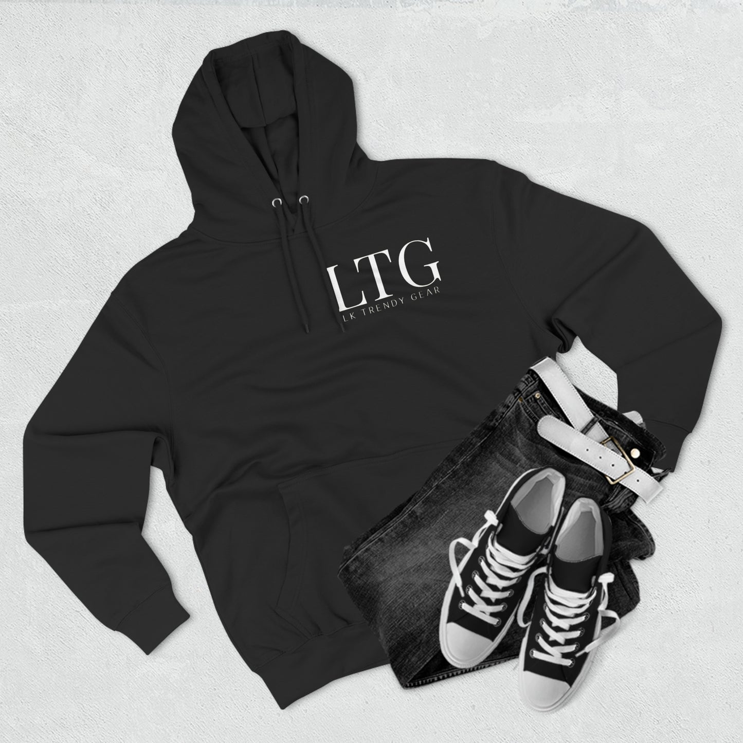 LK trendy Three-Panel Fleece Hoodie with small chest logo