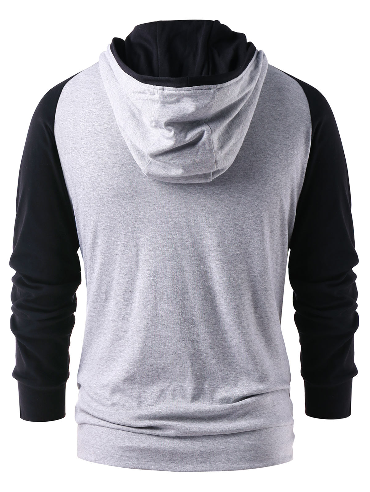 Raglan Sleeve Color Blocking Pullover Hoodie
