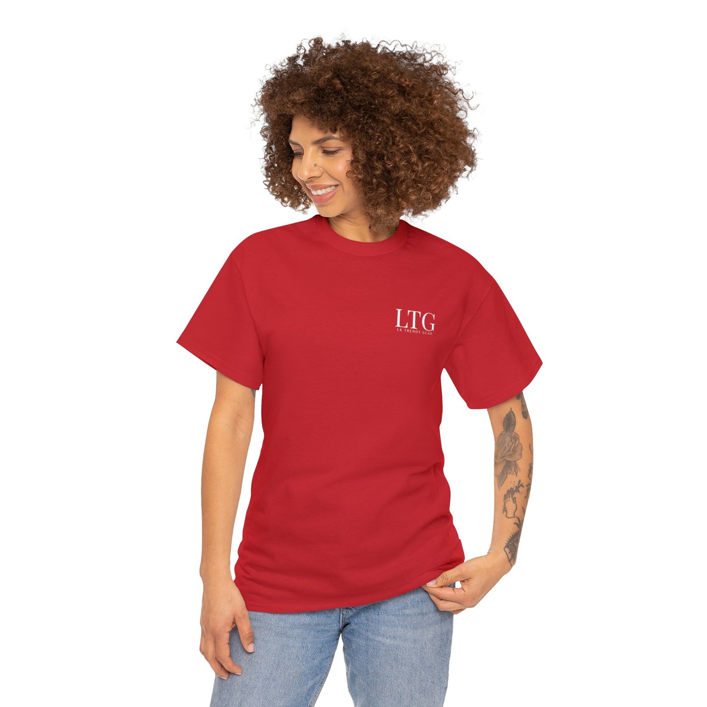 LK Trendy Unisex Heavy Cotton Tee with small logo