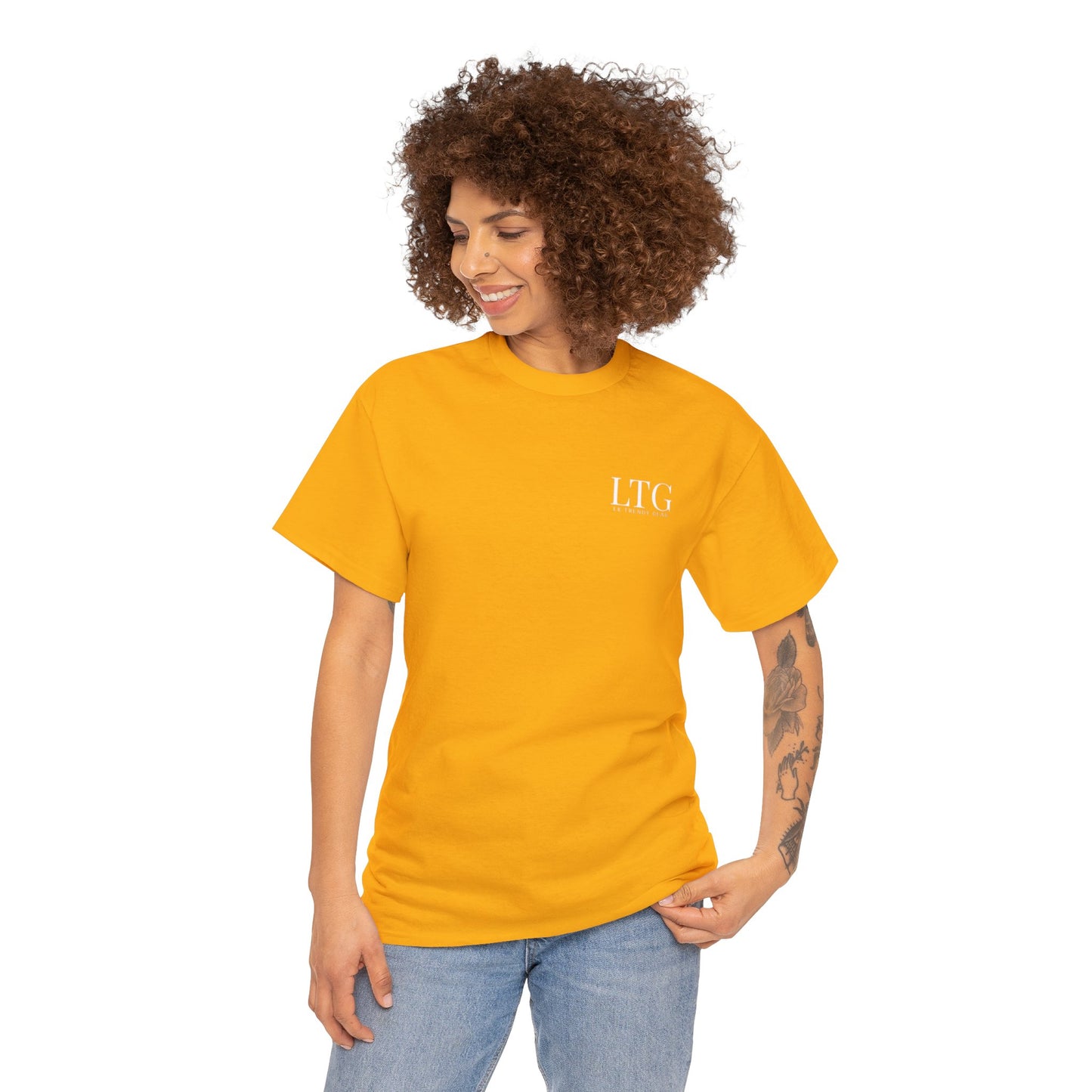 LK Trendy Unisex Heavy Cotton Tee with small logo