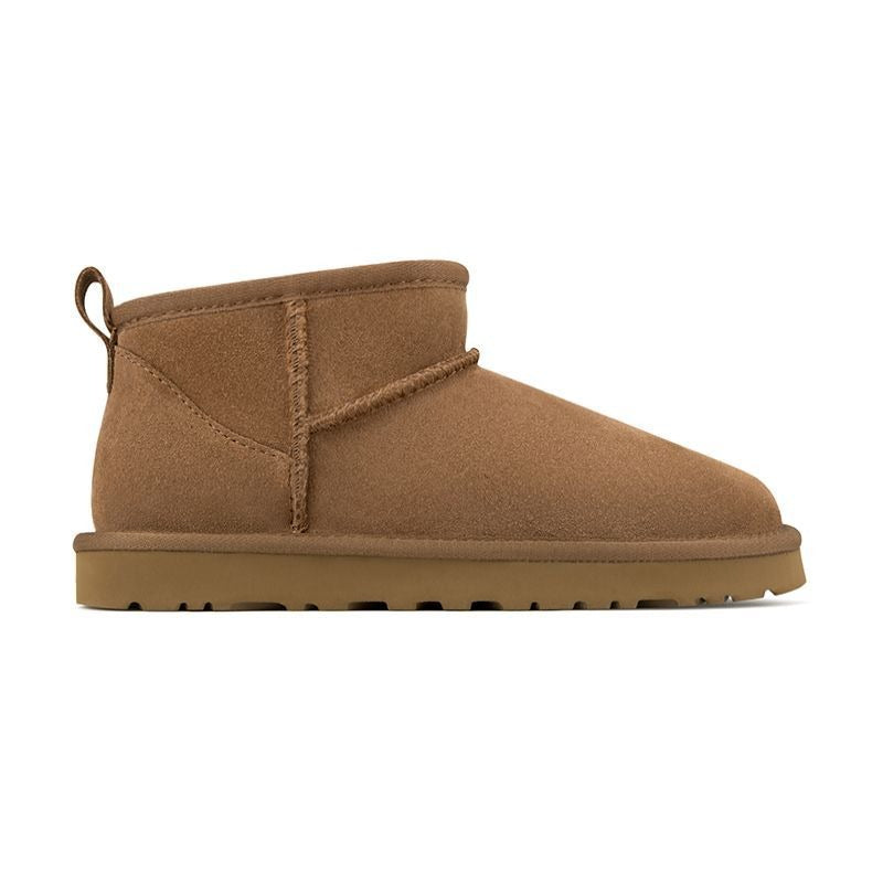 Thick bottomed sponge cake snow boots for women's new high rise plush and thick fur insulation short cotton boots